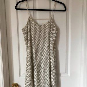 NWT XXS Parker Sequin Mini Slip Dress in White